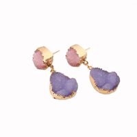 Womens Geometric Plastic  Imitation Natural Stone Resin Earrings Go190430120115 main image 5