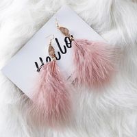Womens Tassel  Fashion Stone Nude Feather Plating Alloy Earrings Ms190430120118 main image 6