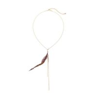 Kreative Einfache Feder Anhänger Halskette Weibliche Europäische Und Amerikanische Stil Temperament Schlüsselbein Halskette Einfache Und Vielseitige Accessoires Xl01232b sku image 1