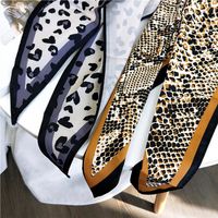 Neuer Diamant-seiden Schal Mit Leoparden Muster, Weiblicher Frühling, Sommer Mode, Profession Eller Schal, Koreanischer Schal, Turban main image 3