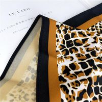 Neuer Diamant-seiden Schal Mit Leoparden Muster, Weiblicher Frühling, Sommer Mode, Profession Eller Schal, Koreanischer Schal, Turban main image 5