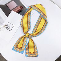 Weibliche Koreanische Version Von Frühling Und Herbst All-match Retro Palace Doppelseitiger Flach Winkels Schal Seiden Schal Armband Streamband Haarband Mode Neu main image 11