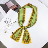 Femmes De Style Coréen De Printemps Et Automne Tout-match Rétro Cour Double-face Boxeur Écharpe Foulard De Soie Dragonne Ruban Bande De Cheveux De Mode Nouveau sku image 3