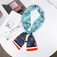 Femmes De Style Coréen De Printemps Et Automne Tout-match Rétro Cour Double-face Boxeur Écharpe Foulard De Soie Dragonne Ruban Bande De Cheveux De Mode Nouveau sku image 11