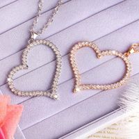 Yiwu Usine Gros Coréenne Style Chandail Chaîne Alliage Diamant Long Collier Amour Pendentif Nkn17 main image 2