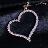 Yiwu Usine Gros Coréenne Style Chandail Chaîne Alliage Diamant Long Collier Amour Pendentif Nkn17 main image 5