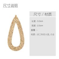 Womens Teardrop Electroplated Alloy Full Drill Hollow  Ocesrio Earrings Nhas121008 main image 4