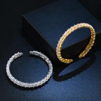 Womens Geometric Inlaid Zircon Copper Bracelets &amp; Bangles Nhas121012 main image 5