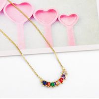 Womens Geometric Inlaid Zircon Copper Plated   Minimalist Necklaces Nhas121028 main image 3