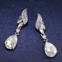 Aretes De Aleación De Cristal En Forma De Lágrima Femenina Se Elevó Nhas121117 main image 33