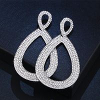 Womens Drop-shaped Rhinestone Alloy Soaring Earrings Nhas120863 sku image 1