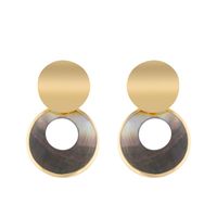 Acier Inoxydable Géométrique Ronde Couleur Shell Japonais Et Coréen Simple Et Élégant Boucles D'oreilles De Boucles D'oreilles Femmes Tous-match Ornement Erp71 sku image 2