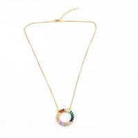 Womens Geometric Inlaid Zircon Copper Plated   Minimalist Necklaces Nhas121028 sku image 1