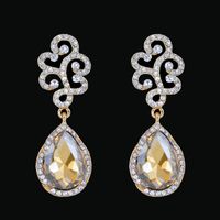 Womens Teardrop-shaped Imitated Crystal Alloy Soaring Earrings Nhas121117 sku image 18