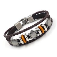 D'une Seule Pièce Dropshipping Nouveau Bracelet En Cuir À La Mode Hommes De Personnalité Multi-couche Tissé À La Main Bijoux Rétro Bracelet Croix-frontière E-commerce Fournir main image 1