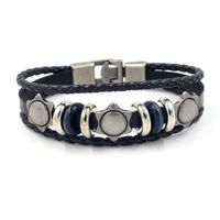 D'une Seule Pièce Dropshipping Nouveau Bracelet En Cuir À La Mode Hommes De Personnalité Multi-couche Tissé À La Main Bijoux Rétro Bracelet Croix-frontière E-commerce Fournir main image 5