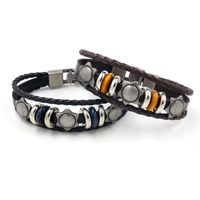 D'une Seule Pièce Dropshipping Nouveau Bracelet En Cuir À La Mode Hommes De Personnalité Multi-couche Tissé À La Main Bijoux Rétro Bracelet Croix-frontière E-commerce Fournir main image 6