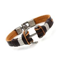 Fashion Punk Anchor Arrow Leather Bracelet Nhhm121357 main image 6