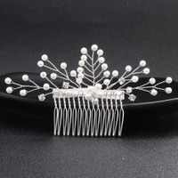 Womens Floral Electroplating Alloy Simple Hair Comb Nhhs121426 main image 1