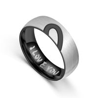 Couple Heart Shaped Half Peach Heart Couple  Stainless Steel Rings Nhtp121497 main image 4