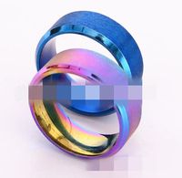 Fashion Unisex Geometry Classic Double Beveled Matte  Titanium Steel Ring Nhtp121501 sku image 1