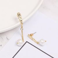 21923 Jujia Koreanische Perlen Ohrringe Ohrringe Weibliche Einfache Temperament Ohrringe Retro-stil Quaste Asymmetrische Ohrringe main image 1