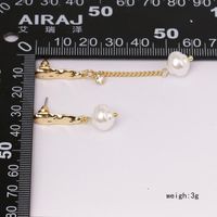 21923 Jujia Koreanische Perlen Ohrringe Ohrringe Weibliche Einfache Temperament Ohrringe Retro-stil Quaste Asymmetrische Ohrringe main image 5