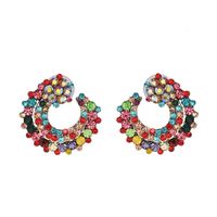 Fashion C Shape Diamond Alloy Artificial Gemstones Earrings Ear Studs main image 8