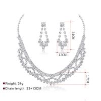 Nouvelle Européen Et Américain De Mode Chic Diamant De Mariée Ensemble Collier Spot Deux-pièce Boucles D'oreilles Ventes Directes D'usine main image 3