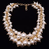 Fashion Geometric Alloy Inlaid Pearls Women's Necklace main image 3