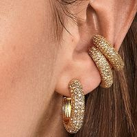 Fashion Geometric Diamond Alloy Artificial Gemstones Earrings Ear Studs main image 3