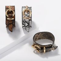 2019 Neues Trend Iges Leder Armband Schlangen Haut Leoparden Muster Plüsch Armband Kunstleder Verstellbares Leder Armband main image 5