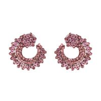 Fashion C Shape Diamond Alloy Artificial Gemstones Earrings Ear Studs sku image 1