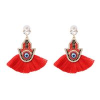 Womens Geometric Rhinestone Sector Tassel Alloy Earrings Nhjj121710 sku image 9