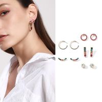 Womens Round Alloy Color Rhinestone Earrings Nhnz122139 main image 1