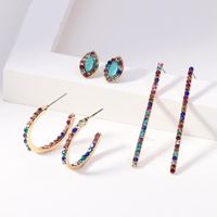 Womens Round Alloy Color Rhinestone Earrings Nhnz122139 main image 4