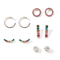 Womens Round Alloy Color Rhinestone Earrings Nhnz122139 main image 6