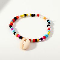 Womens Shell Colored Rice Beads Alloy Ankle Bracelet Nhnz121981 sku image 1