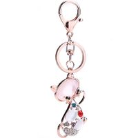 Fashion Fox Imitated Crystal Glass Keychain Nhmm122215 main image 5