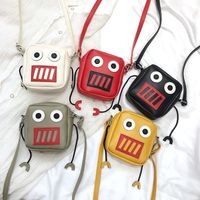 2019 Été Nouvelle Mignon Robot Pu Musette Sac Mignon De Bande Dessinée Drôle Étudiant Épaule Sac De Mode Femmes De Sac main image 3