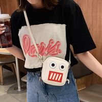 2019 Été Nouvelle Mignon Robot Pu Musette Sac Mignon De Bande Dessinée Drôle Étudiant Épaule Sac De Mode Femmes De Sac main image 5