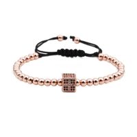 Fashion Cross Square Copper Bead Bead Weave Bracelet Nhyl122556 main image 5