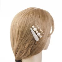 Womens Geometry Electroplated Metal Marble Hair Clip Nhhn122559 main image 3