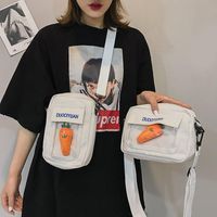 Retro Personality Transparent Cute Radish Canvas Messenger Bag Nhhx122566 sku image 4