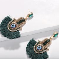 Womens Fashion Rhinestone Small Eyes Tassel Geometric Earrings Nhjq122692 main image 6