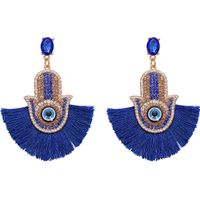 Womens Fashion Rhinestone Small Eyes Tassel Geometric Earrings Nhjq122692 main image 7