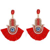 Womens Fashion Rhinestone Small Eyes Tassel Geometric Earrings Nhjq122692 main image 11