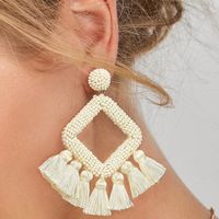 Womens Geometric Plastic Fringe Weaving  Resin Earrings Nhjq122795 main image 1