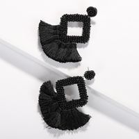 Womens Geometric Plastic Fringe Weaving  Resin Earrings Nhjq122795 main image 5