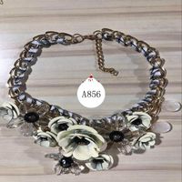 Womens Floral Inlay Imitated Crystal Alloy Flower Necklaces Nhjq122807 main image 10